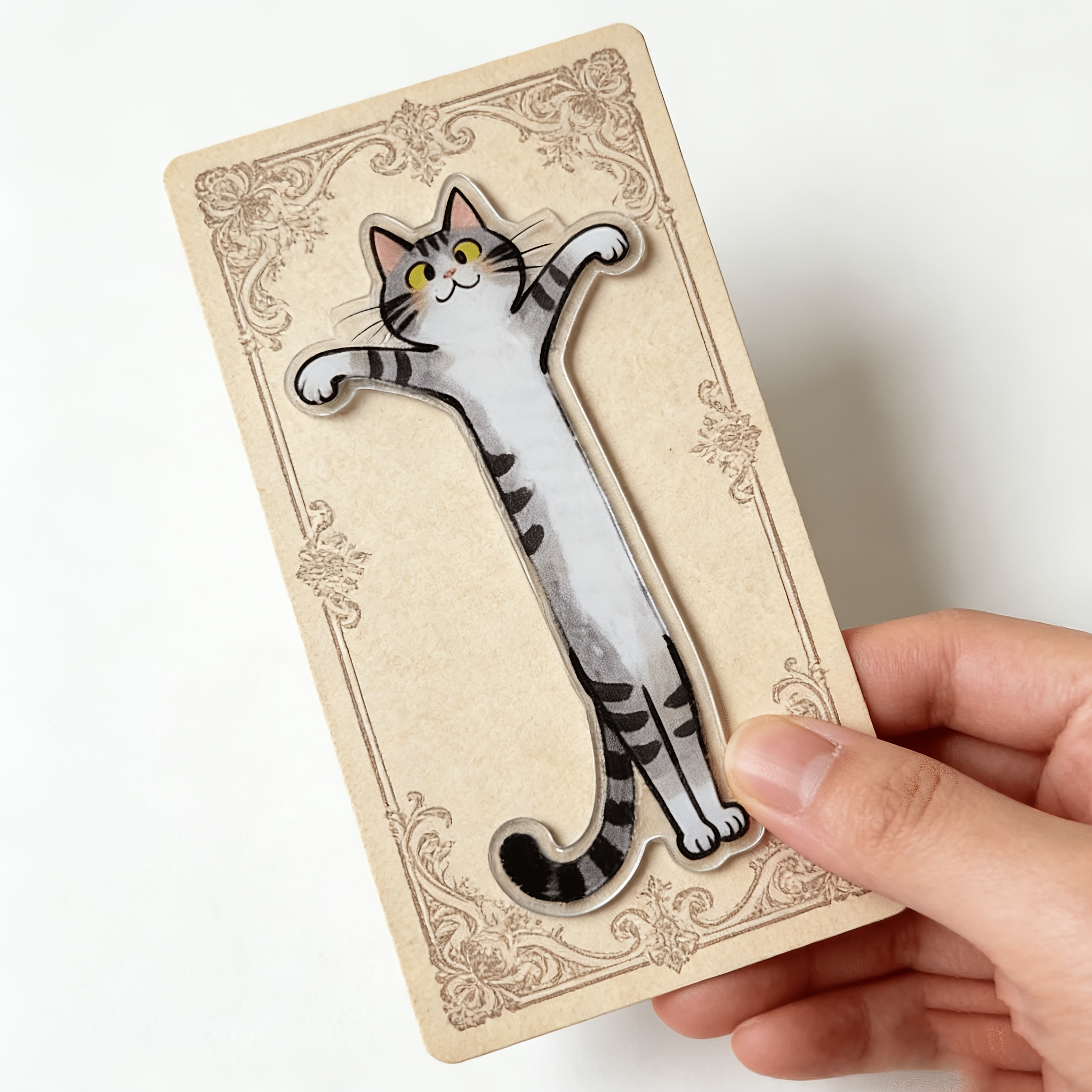 Cat-shaped Bookmark With Kitten - High- Acrylic Page Marker Suitable For Book Lovers, Cat-themed Gift For Readers, Bookmark For Books, Journals, Planners