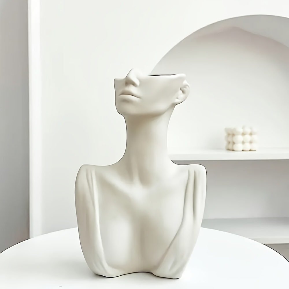 Elegant White Female Torso Art Vase