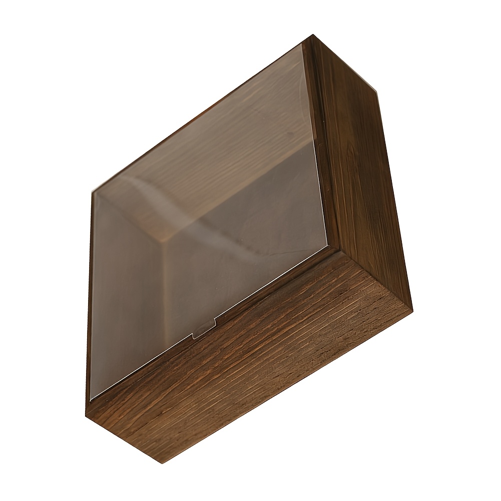 TEMU Boîte de rangement vintage en bois, élégant récipient de souvenir avec couvercle, organisateur anti-poussière pour bijoux, Cosmétique, ensembles