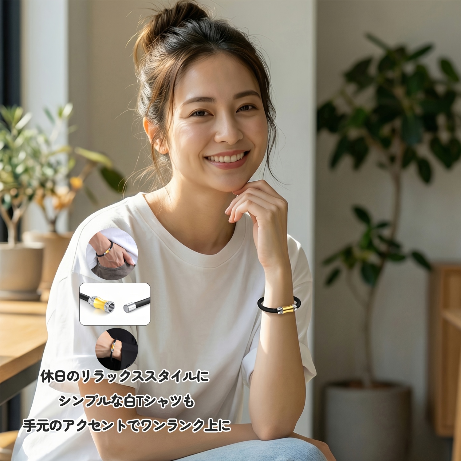 TEMU 【商品名】静電気防止 マグネット ブレスレット シリコン スポーツ リストバンド 高級デザイン ス ジュエリー マグネット ト 静電気除去 人気モデル ギフトバッグ ローカル倉庫