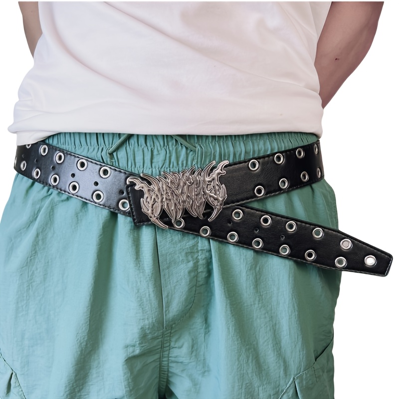 funky y2k punk style mens belt with unique rivet eyelet funky y2k punk style mens belt with unique rivet eyelet