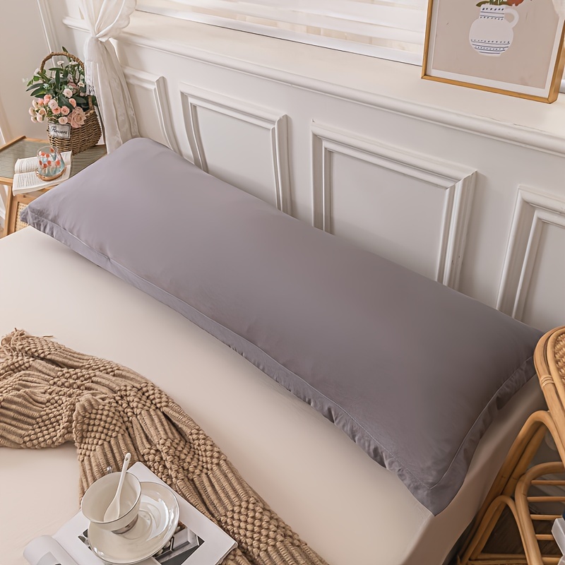 Plain Color Pillowcase Without Insert, Soft And Breathable Full-body Pillow Cover, High-quality Envelope Style Protector For Bedroom Sofa Home Decor