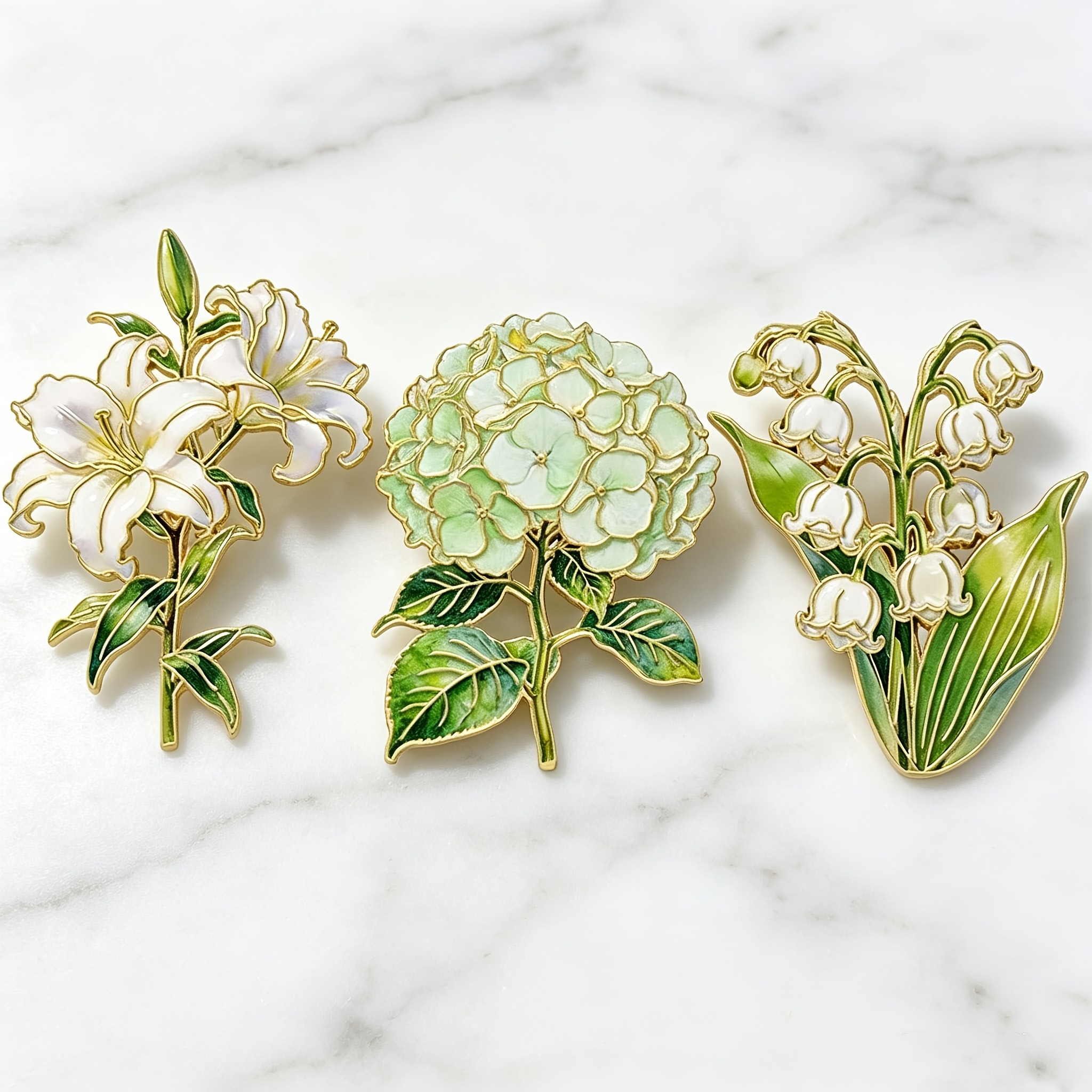 TEMU 3pcs Broche Polyvalente Tout- Laquée Branche Florale , Lys, Hortensias, Marguerites de Convient aux Manteaux , Jupes Transparentes, Sacs en