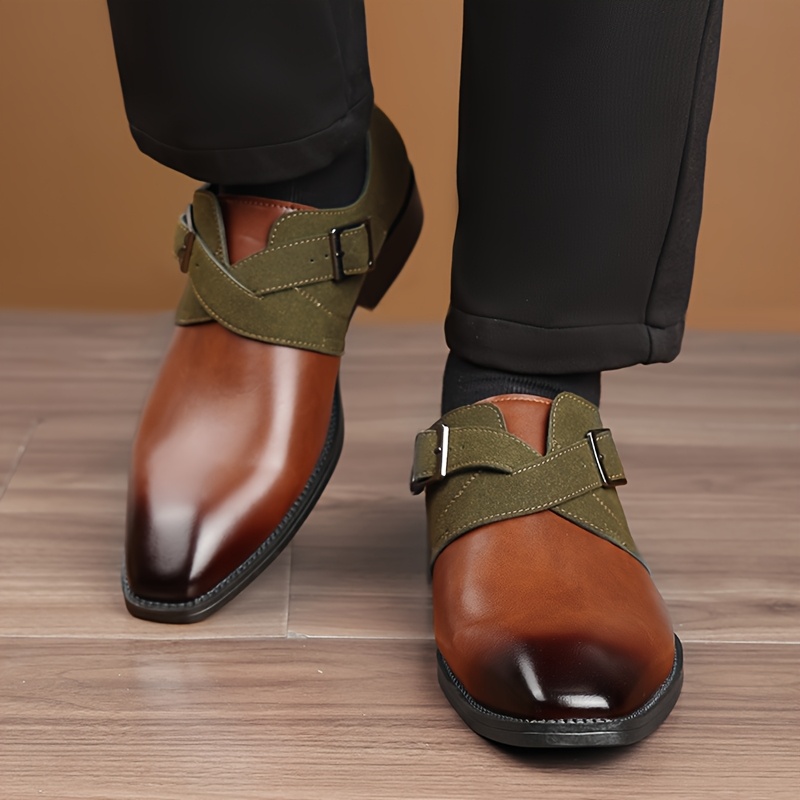 elegant mens brown oxford dress shoes glossy end durable pu - Temu