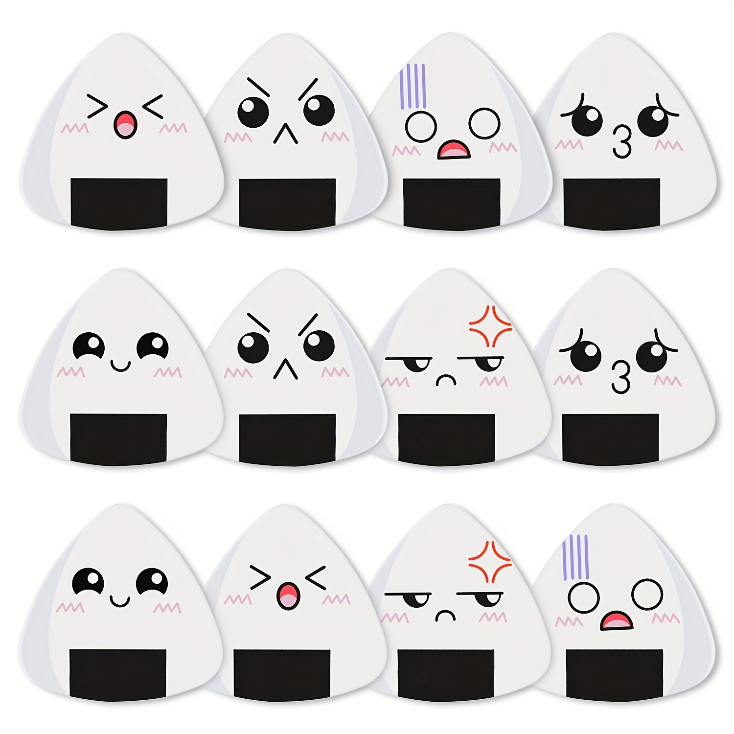 TEMU 12pcs Médiators de Guitare Boule de Riz Sushi - ABS Durable, Couleurs Mélangées, Idéal pour Guitares Acoustiques & Électriques, Basse, Ukulélé