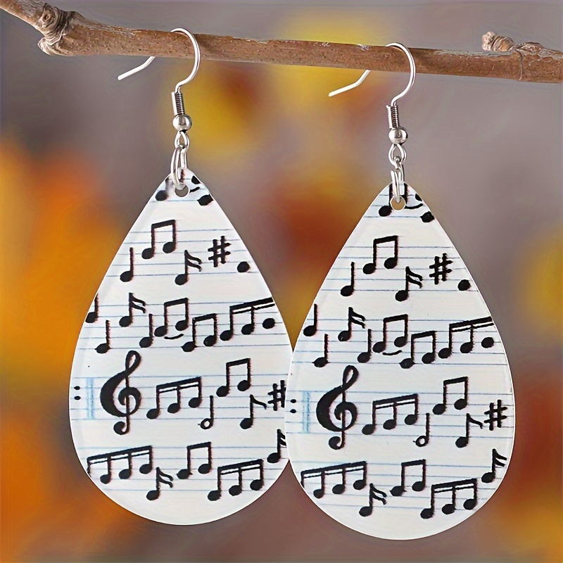 

Elegant Music Note Acrylic Drop Earrings - Perfect For Any Occasion, Lightweight For Daily Wear