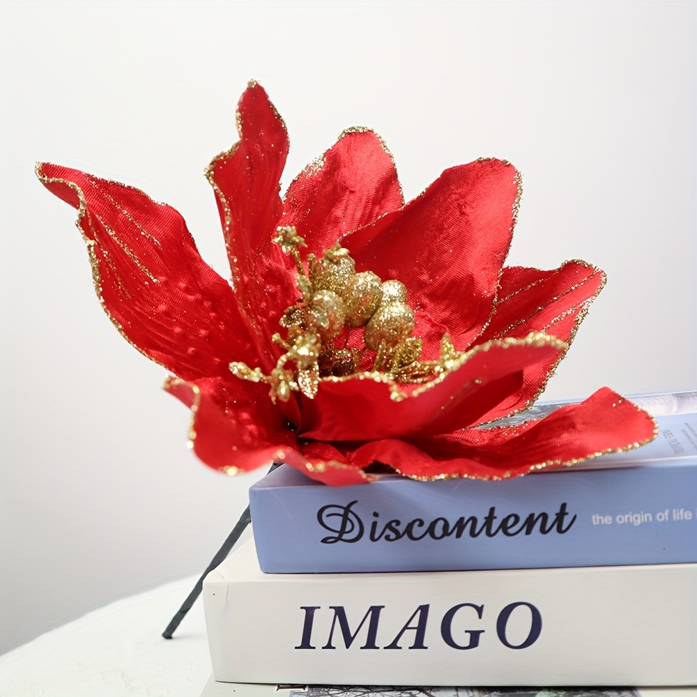 5 stück 33cm 2194 weihnachtsblumen künstliche blumen
