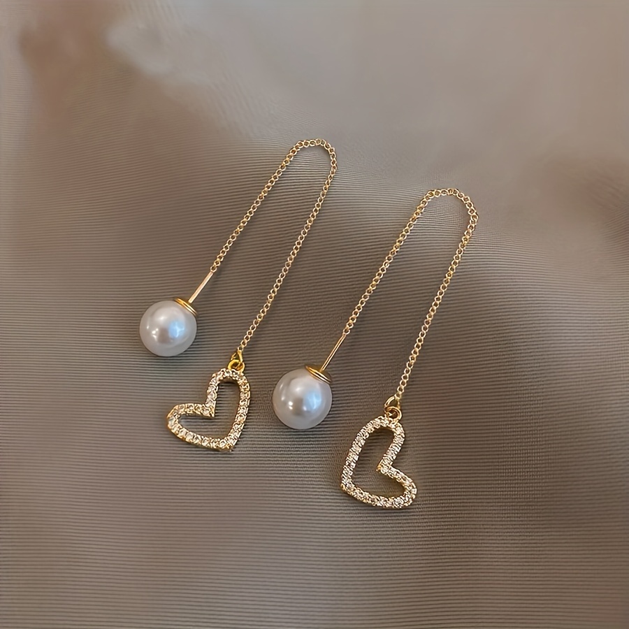Rhinestone Love Charm Earrings