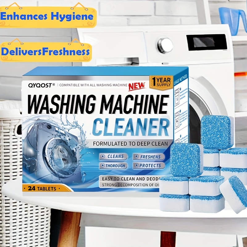 TEMU Washing Machine Cleaner Descaler, Washing Machine Cleaning Tablets, Uproot Machine Cleaner - Deep Cleaning Tablets For He Front Loader & Washer, Drum And Laundry Tub Seal - 12 Month Supply