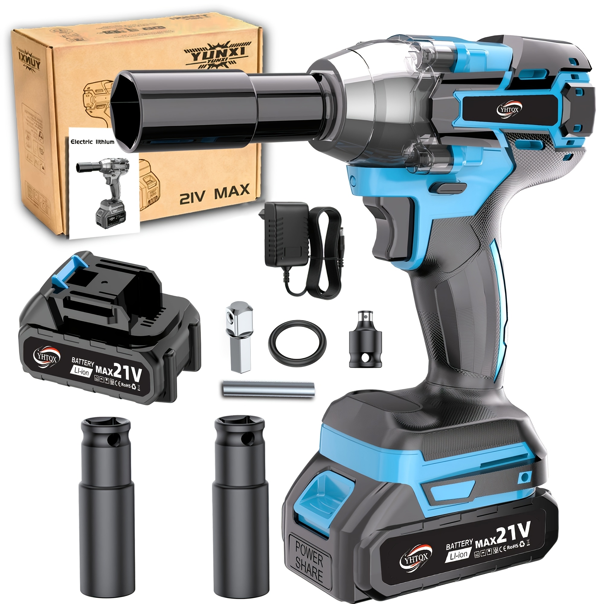 Brushless Impact Wrench, High Torque, Clockwise And Counterclockwise Bidirectional Rotation, Anti Slip Handle, Insulated Housing, Suitable For Car Tires/trucks/home Diy/power Tools, Optional.