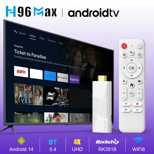 rk3518 14 mini tv stick core wifi 6 0 4k 60 player with assistant wireless 5 4 4k display usb charging for streaming content delivery streaming device modern accessory build