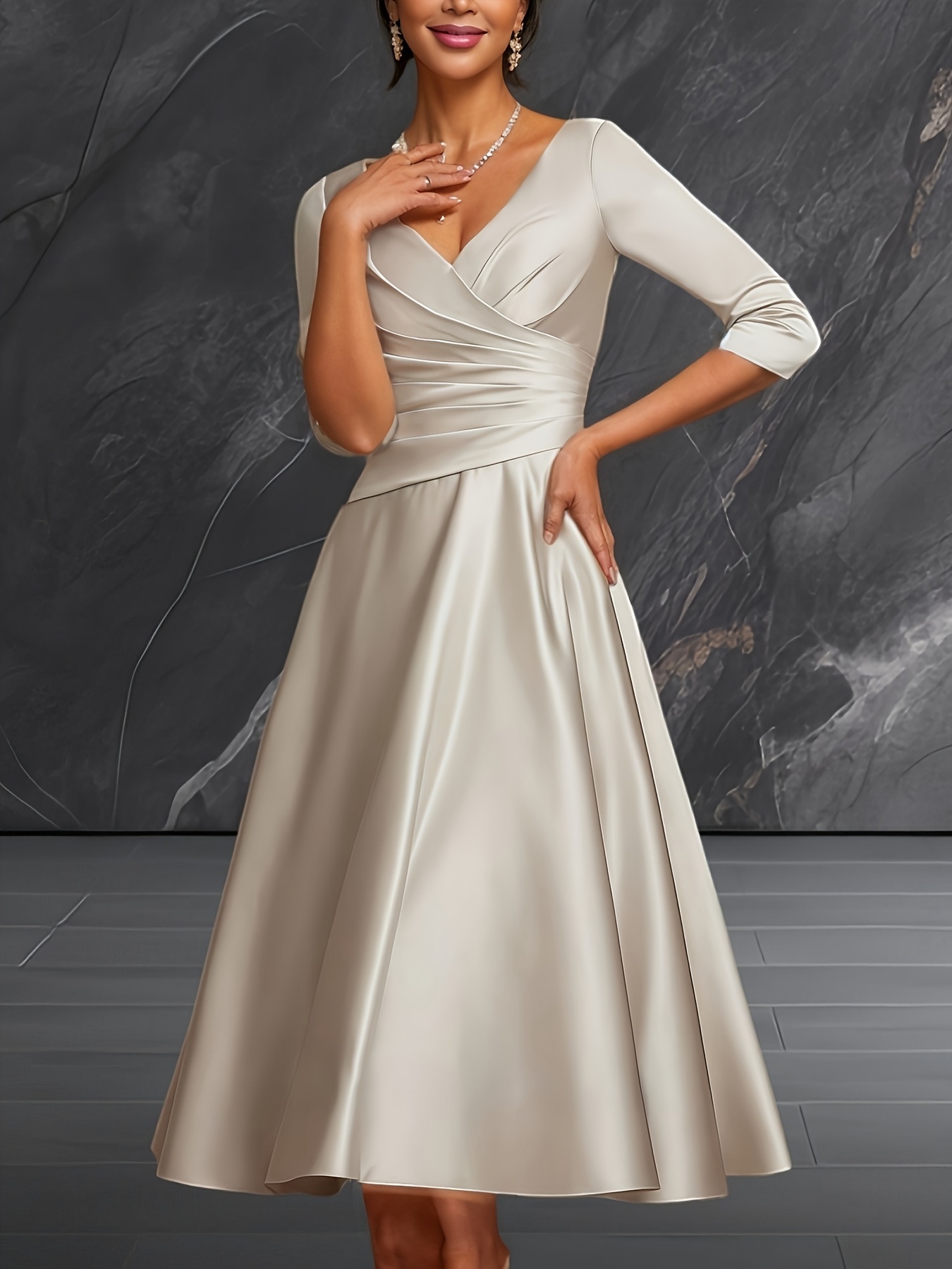 semi formal dress code for work A-Line Blue Wedding Guest Dresses Convertible Infinity Mother Of The B – LD  Dress main image 0