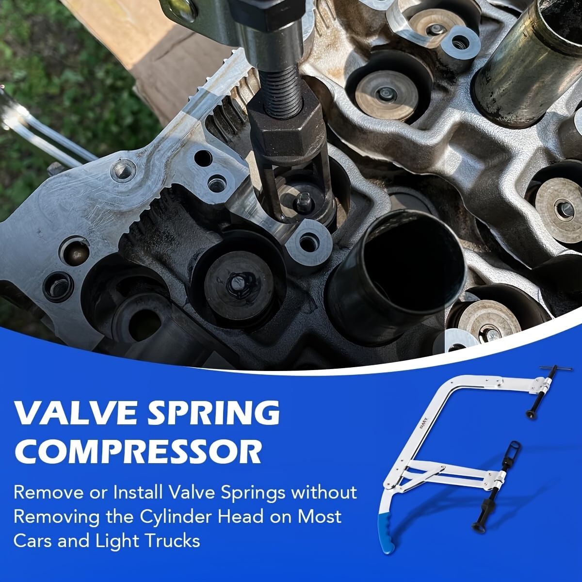 Engine Valve Removal Tool Kit with Universal Valve Spring Compressor