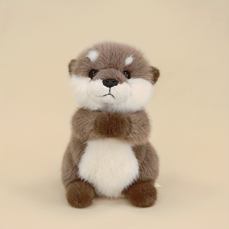 Image of A Cute Otter-shaped Plush Stuffed Animal Doll, A Gift For Girlfriend, Plush Toys, Stuffed Animals For Girls, Plush Figures, Stuffed Otter, Otter Plushies