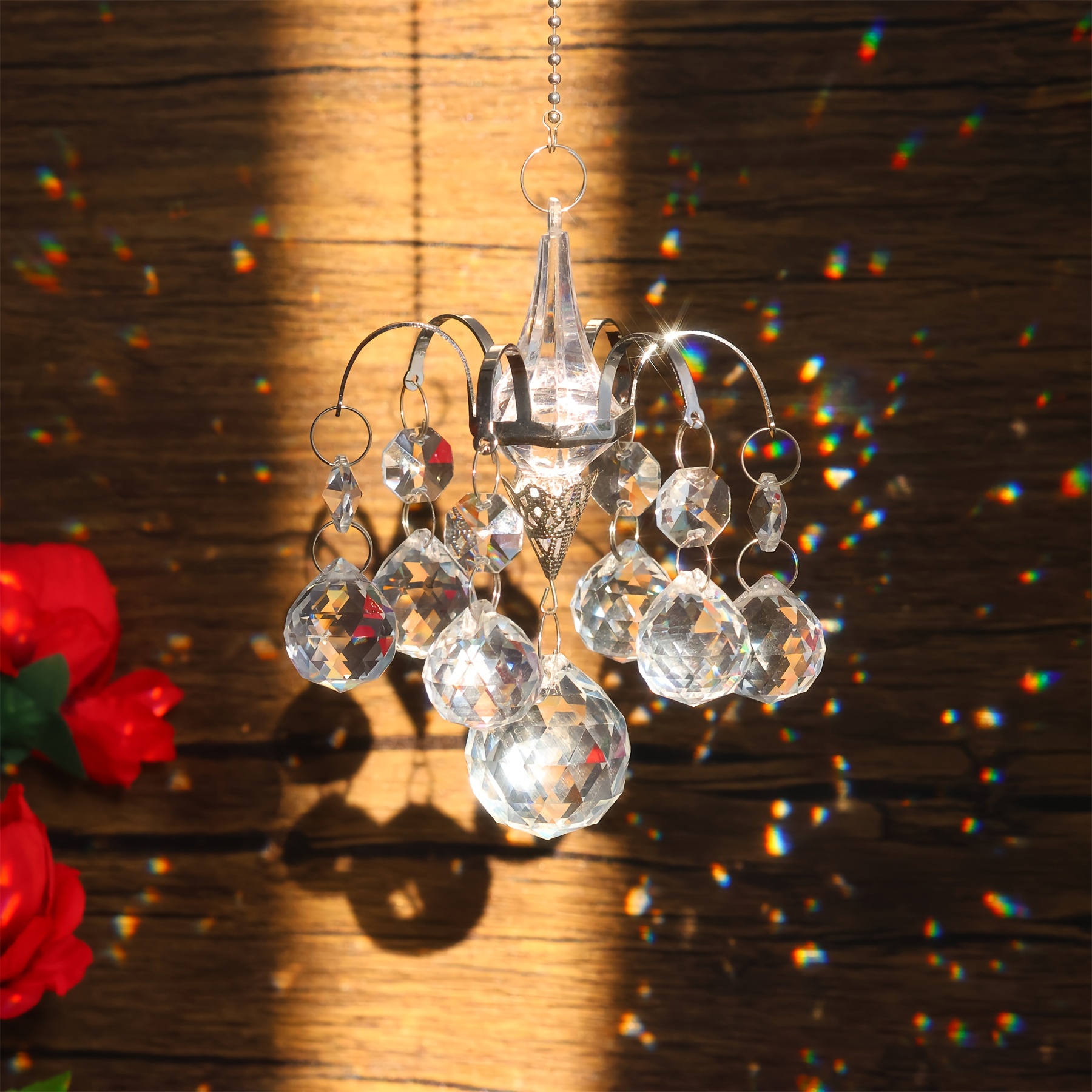 

1pc Crystal Suncatchers Claw-shaped Crystal Ball Hanging Wind Chime Style Garden Light Catcher Rainbow Maker Handmade Light Catcher