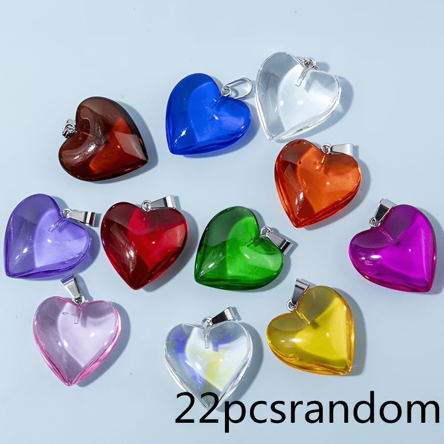 TEMU 22pcs Vibrant Glass Pendants, Perfect For Jewelry Making Projects, Couple Necklaces And S. Earrings, Ideal Material For Handmade Crafts, A For