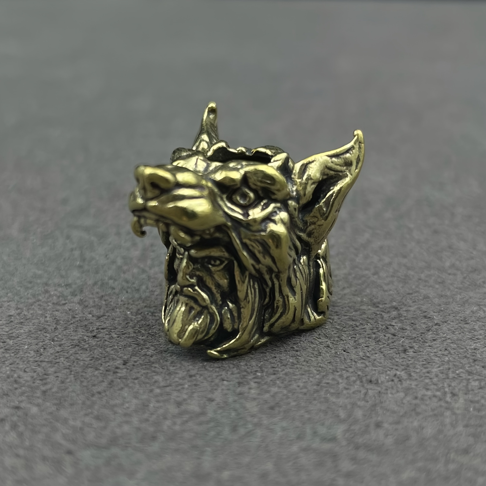 Men's Key Ring, Keychain, 's Wolf Head Pendant Charm, Copper Material, Diy Accessory
