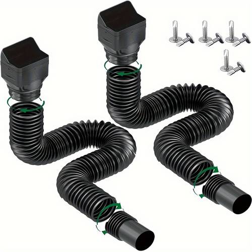 plastic downspout extensions flexible rain gutter connector 1 pack extendable 21 62 inches fits 4 x 3 downspouts for drainage