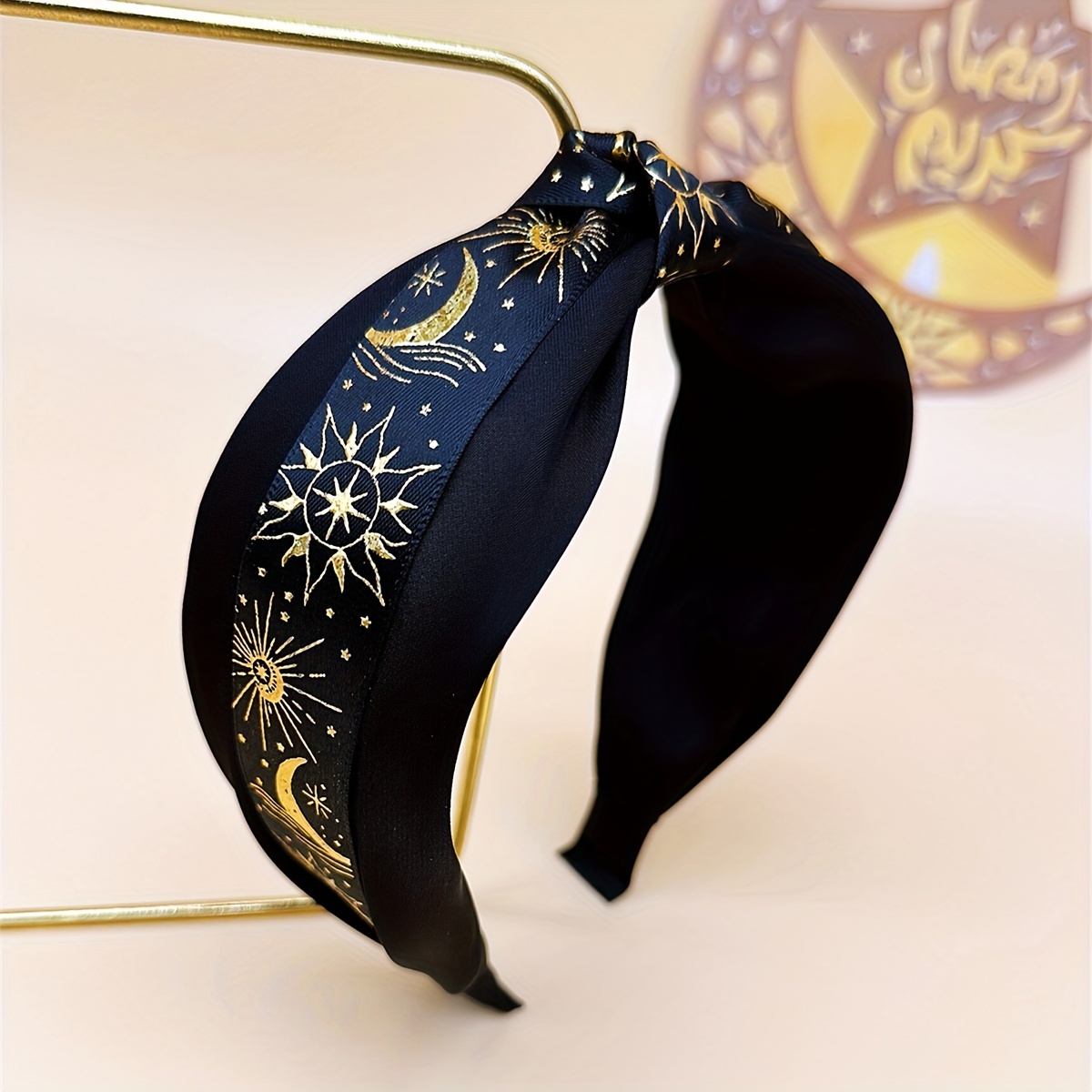 

1pc Elegant Star Moon Decorative Wide Brimmed Head Band Trendy Non Slip Hair Hoop For Women And Daily Use For Eid