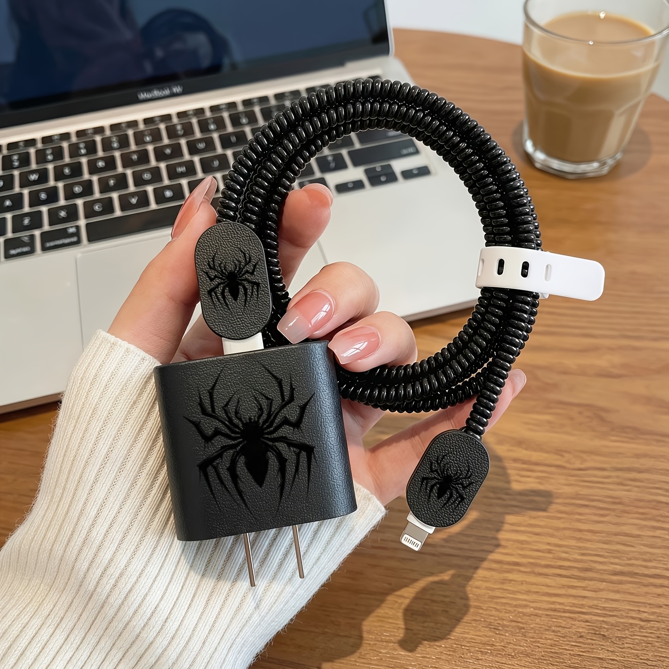 TEMU Black Color Charger Protector Case Suitable For Fast Charge 18-20w Charger Case, Thermoplastic Polyurethane, Anti-break, Gift Essential, ,