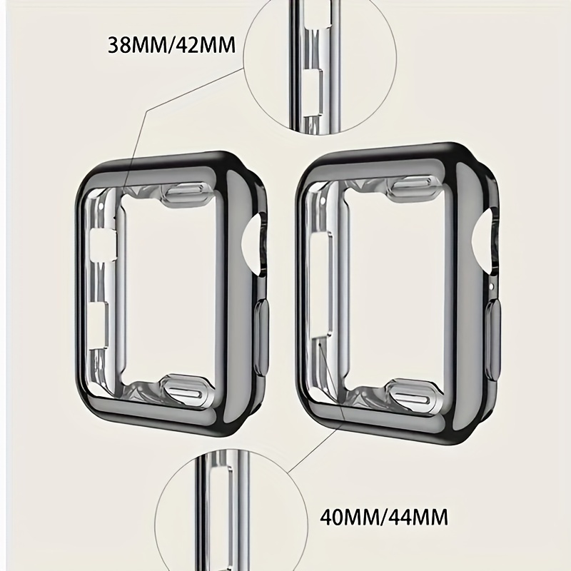 TPU Screen Protector Case for Apple Watch Series 10/9/8/7/SE/6/5/4/3 - Compatible with iWatch Models 46mm, 45mm, 41mm, 44mm, 40mm, 42mm - Shockproof Protective Cover