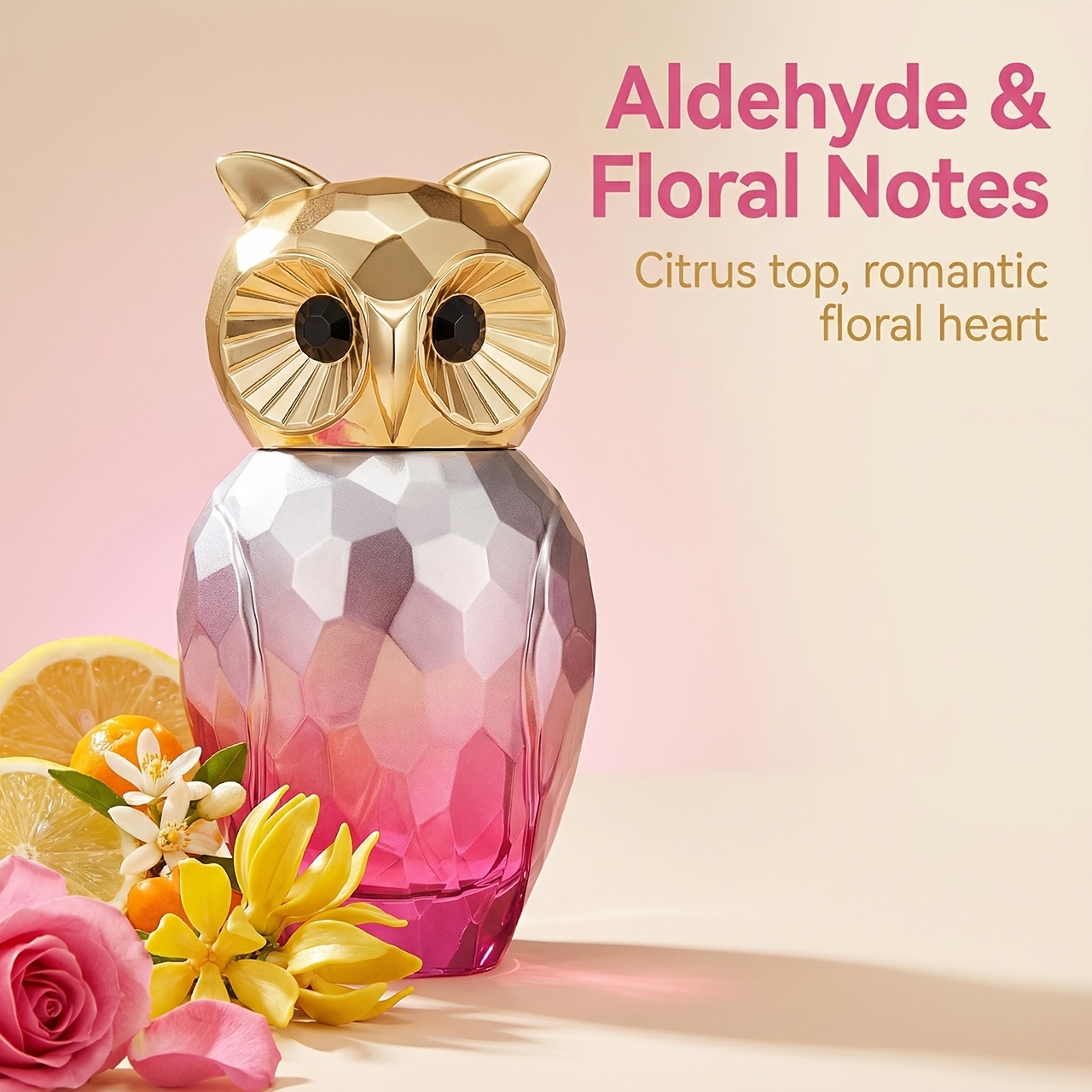 The 2026 New Fragrance Deold Owl Women'S Perfume, Features a Fresh Floral And Fruity Scent in a Gradient Pink Crystal Bottle, Perfect for Daily Commutes, Dates, And Holiday Gifting