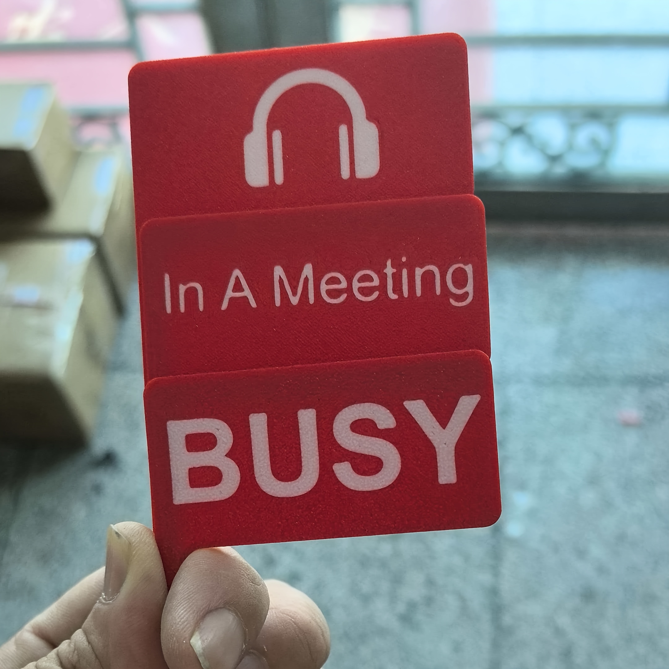 TEMU EiraCo Insegne a bandiera monitor stampate in 3D adatte per scrivania ufficio - Insegne /In Chiamata/In con icone di stato, divertenti accessori