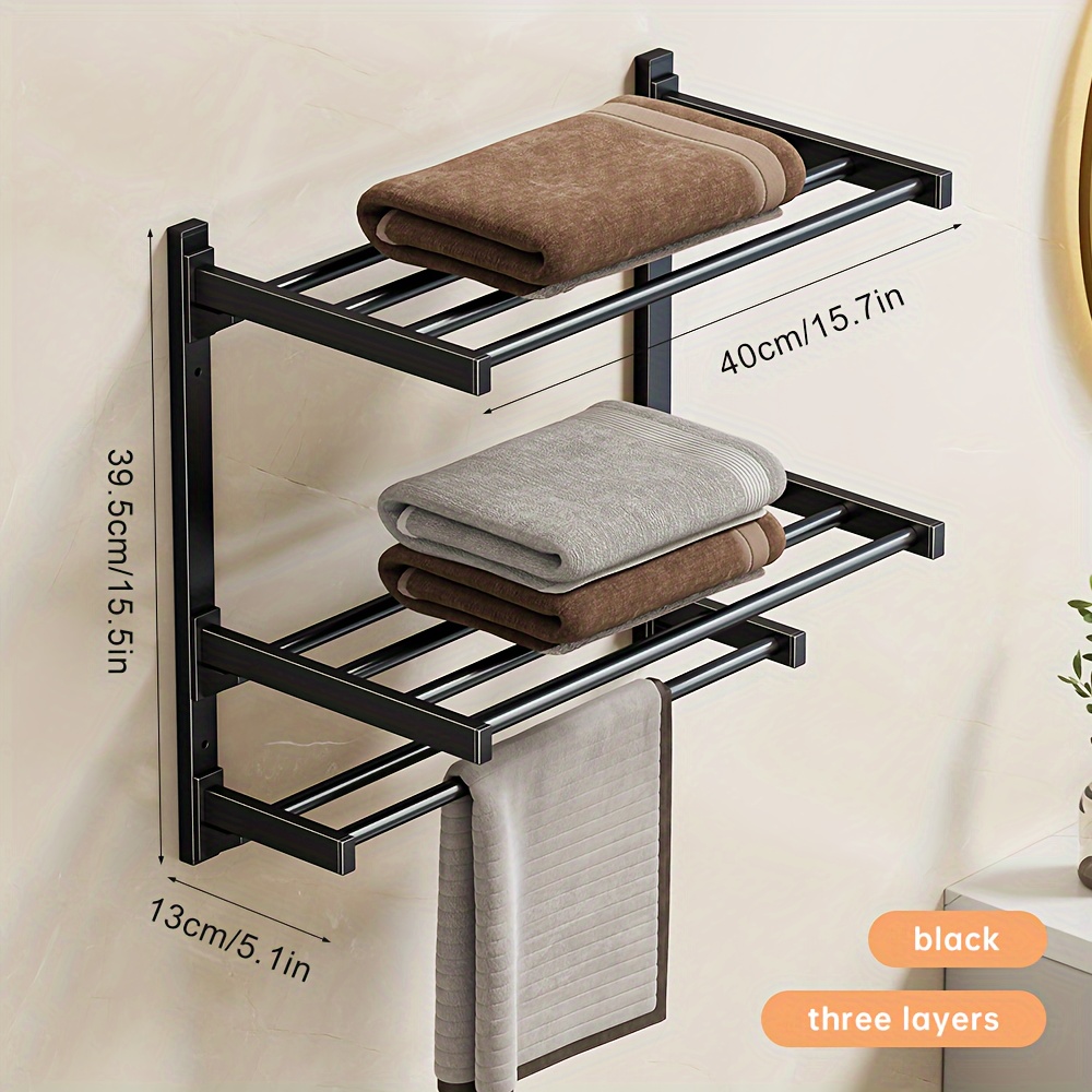 

[1pc Steel Towel ] Musurjoy Steel Towel , Mounted, , , No Installation, -bearing For Bathroom , Compatible , Towel Racks