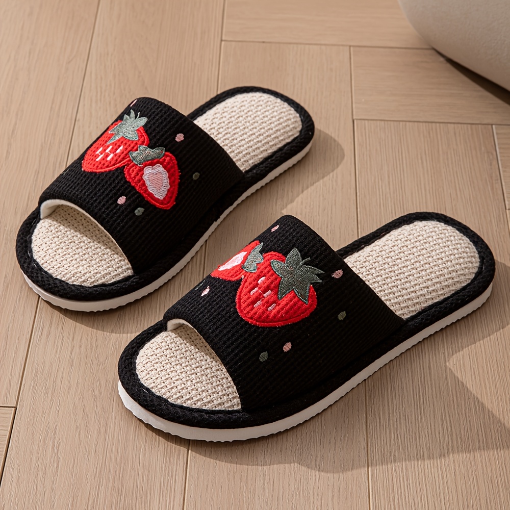 TEMU Slippers Indoor Home Women's 2025 New Linen Household Linen Slippers Can Wear , Women Shoes
