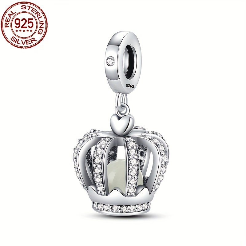 

Crown Charm Pendant In 925 Sterling Silvery, Fits Original Bracelets & Bangles - , Ideal Gift For Women On Birthdays, Christmas, And Thanksgiving