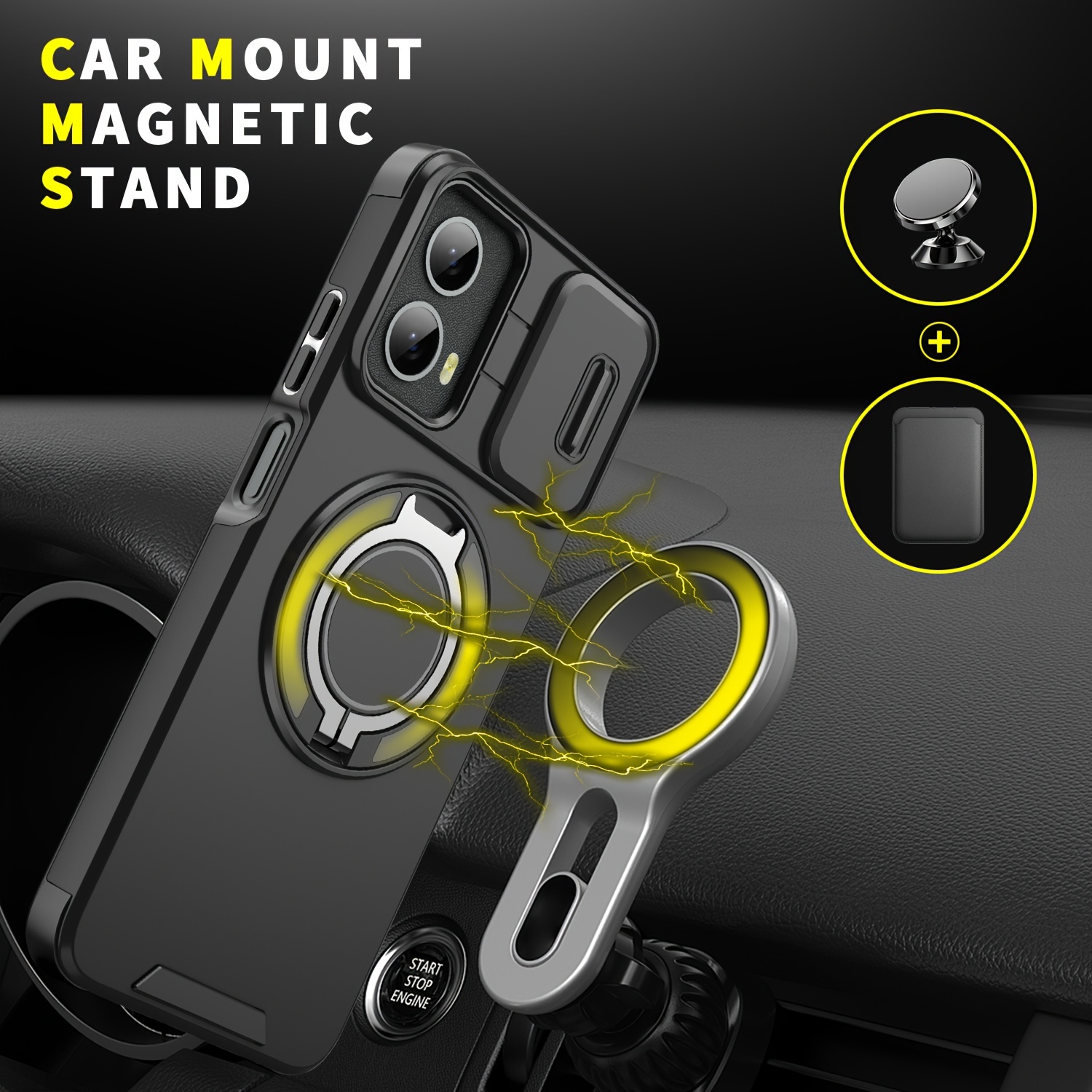 

Advanced Rotatable Ring For 2024 Sliding Cover Lens Sliding Window Moto G Car Magnetic E With Bracket Multi-function Protective Cover