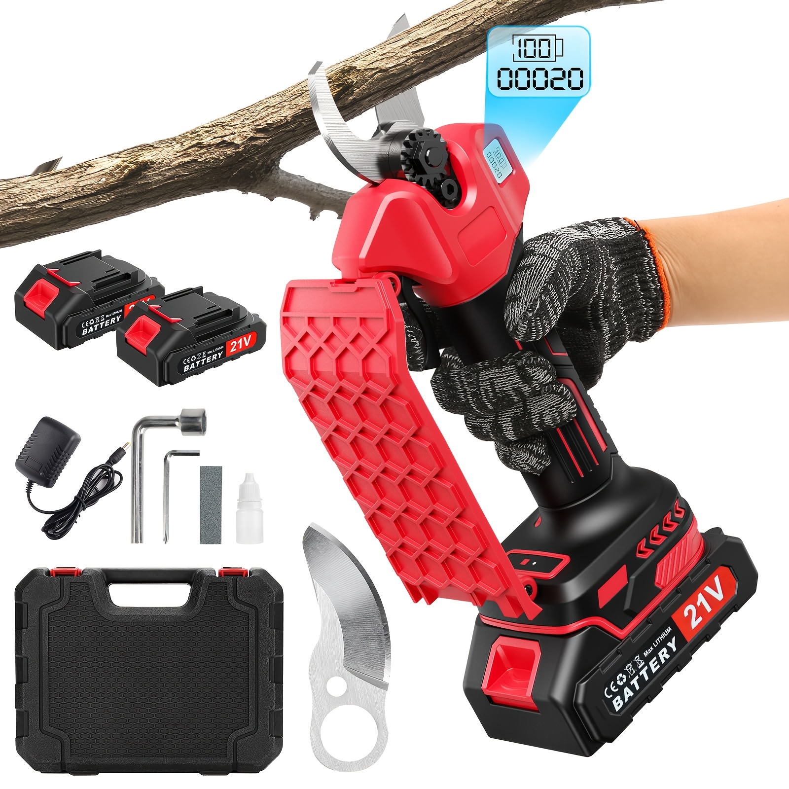 Image of Cordless Electric-40mm Cutting Pruning Shears Brushless Motor Electric Shears Cordless Electric Pruning Machine Suitable For Pruning, Gardening, Fruit Trees And