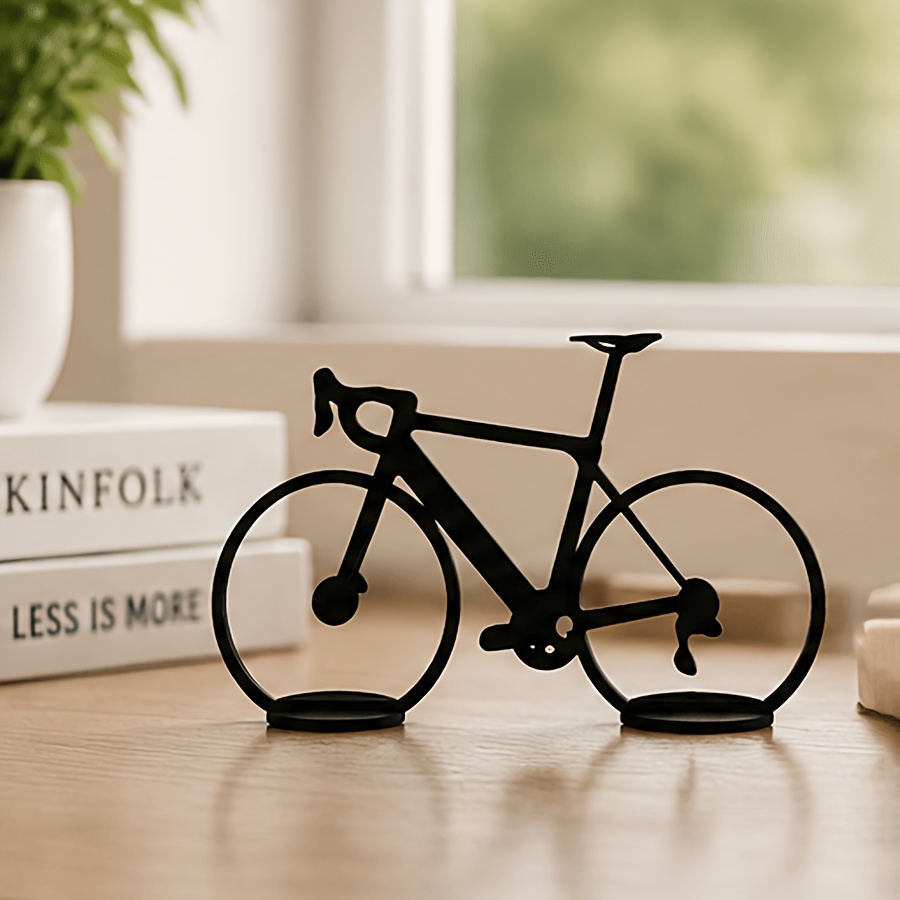 TEMU Minimalist Bicycle Model - Elegant 3d Printed Sculpture Suitable For Desktop Decor, / Plastic Frame, Modern Statue Gift For Cycling Enthusiasts,