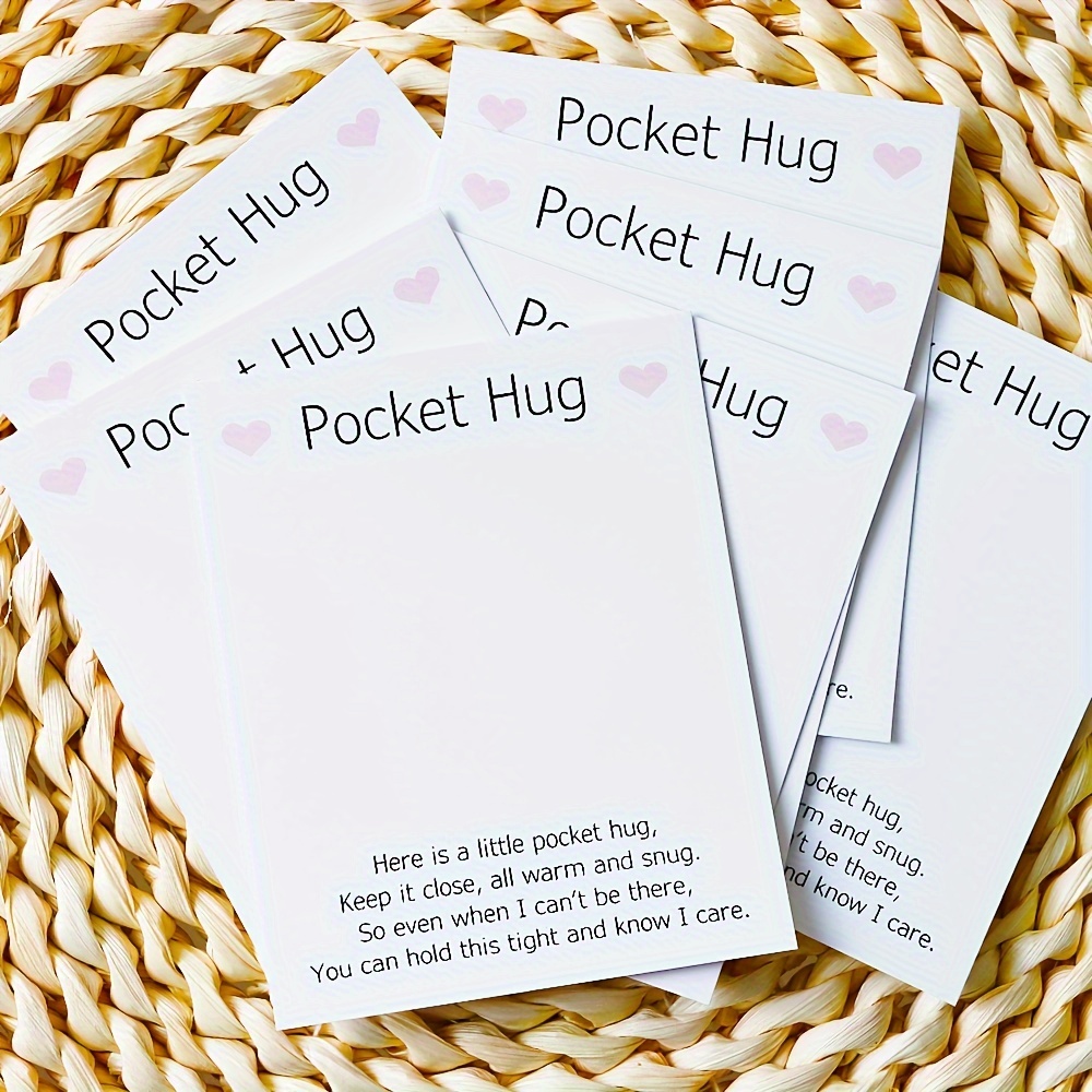 

10pcs/50pcs Pocket Hug Backing Cards Small&large Business Supplies, Hug Backing Card Be Used As Handwritten Gift Greeting Card Gifts To For Personalised, Quote, Poem