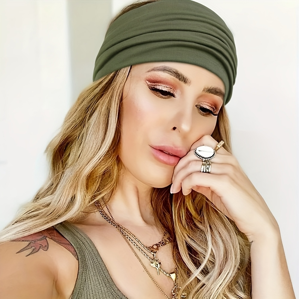 Non Slip Wide Headbands for Women Hair Accessories Bohemian Knitted Hairband Women main image 2