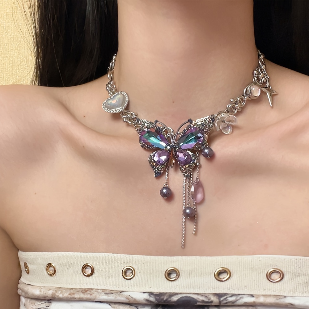 

Purple Necklace Female Temperament Clavicle