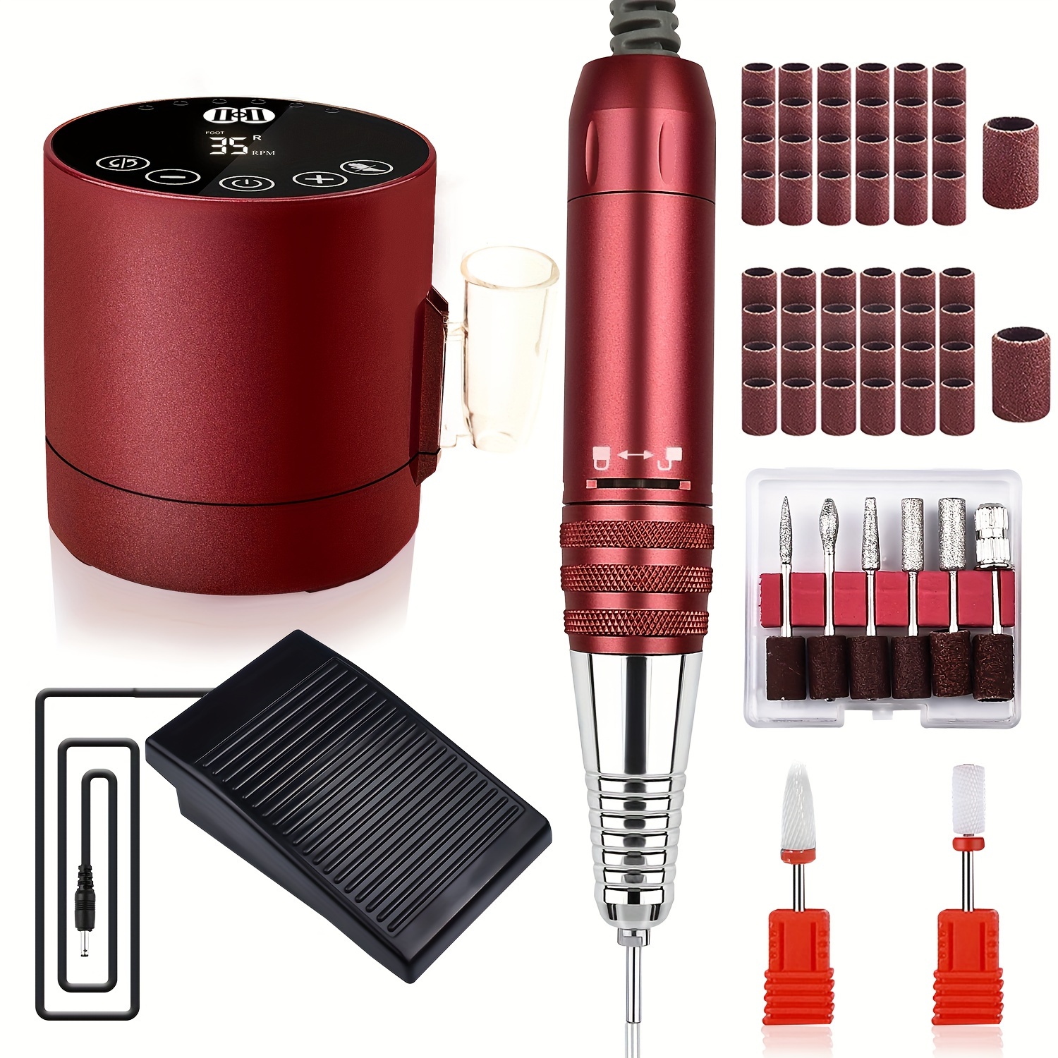 

File , Portable File For Gel , Pedicure Set, File Kit, 35000rpm, 67pcs Set, Foot For Use