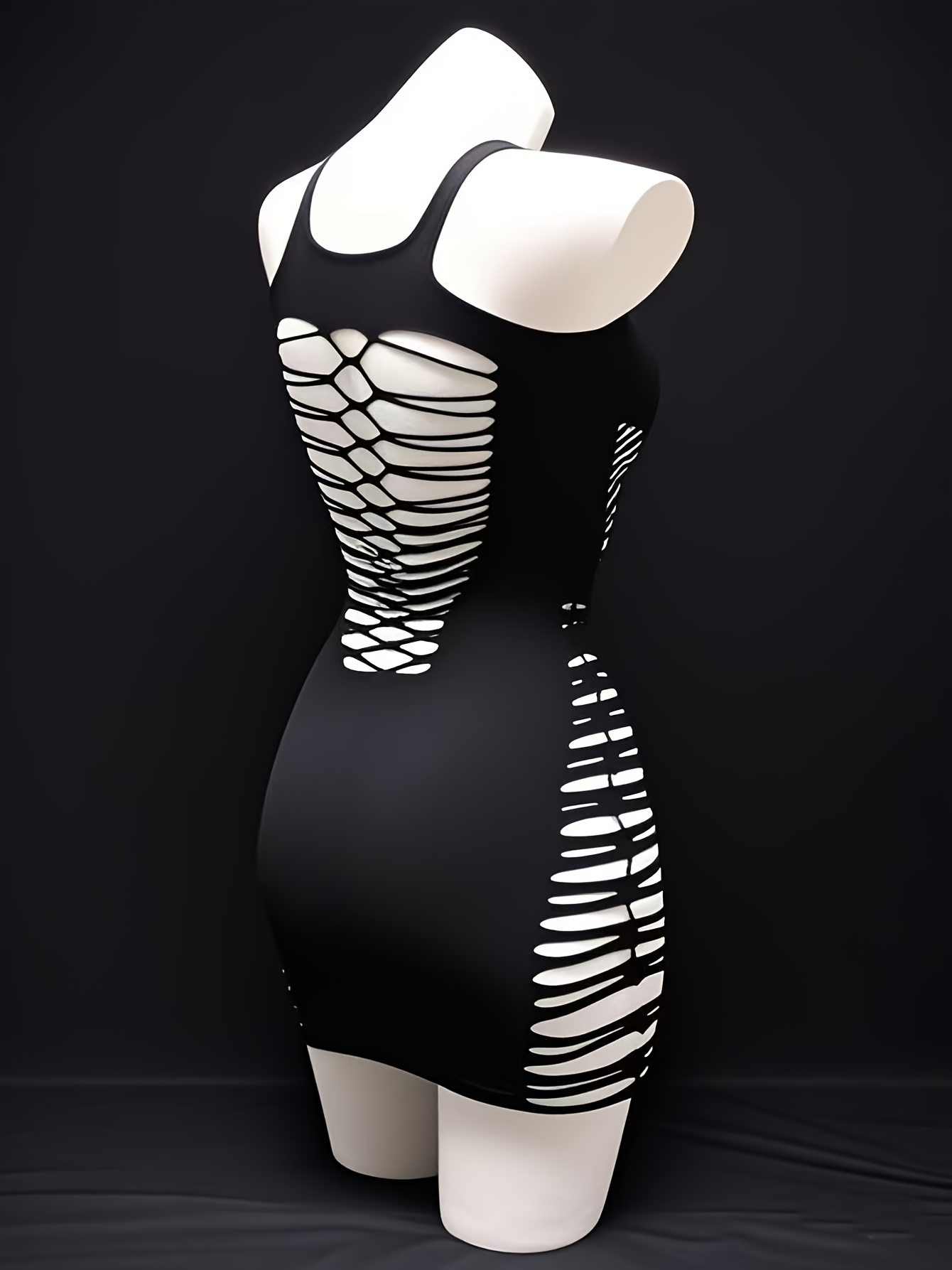 Bodycon Dress - Sleeveless High Elasticity, Nylon and Spandex Blend