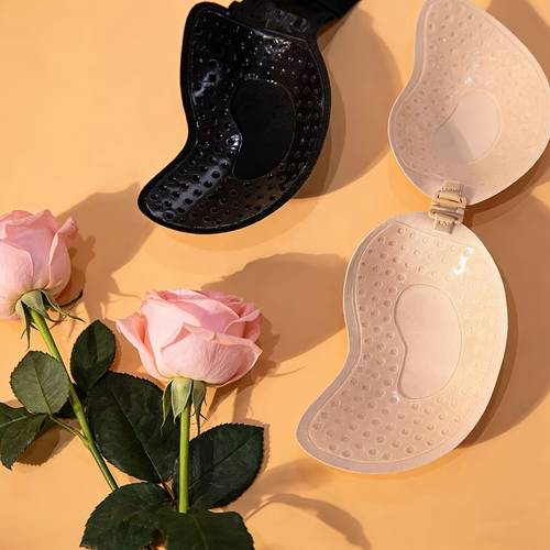 invisible bra strapless breast stickers bra and lift without sagging tighten in anti embarrassment reusable silicone mango shape wireless of falling during sports long lasting stickiness