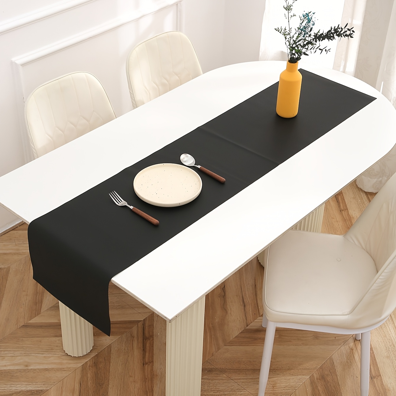 E-shop 1 Stück Premium Leder Tischläufer, Ideal für Halloween-Party-Dekoration, Picknick-Campingmatte, Rutschfeste Hitzebeständige Platzdecke, für