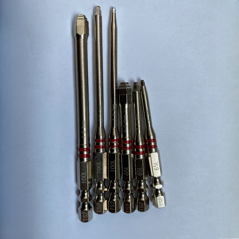 TEMU Jeu de 6 embouts de tournevis à queue hexagonale magnétique, forets multi-tailles de pour perceuse électrique et clé