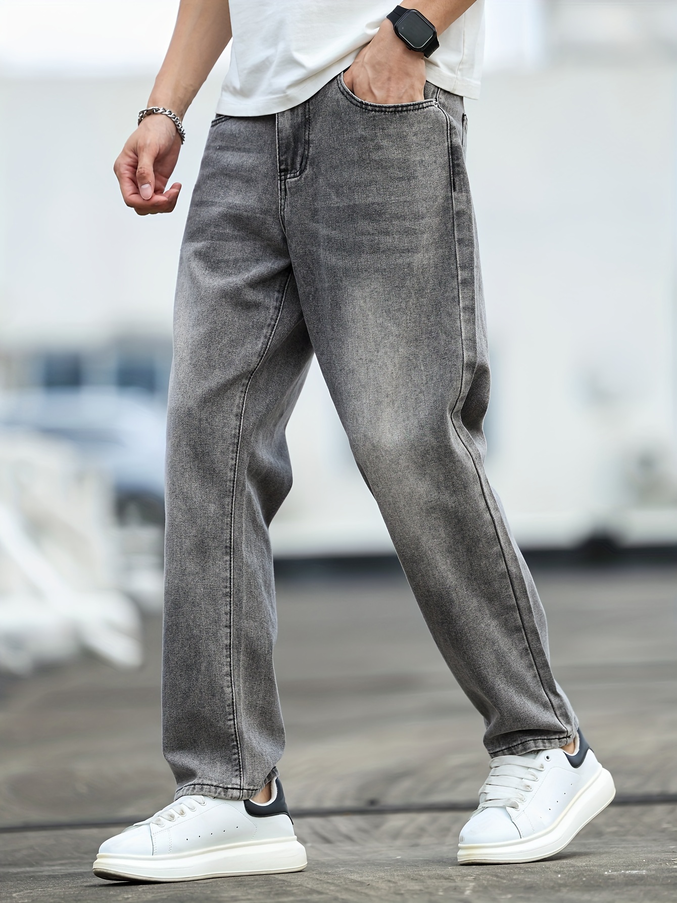 mens classic straight leg denim non stretch heavyweight Temu