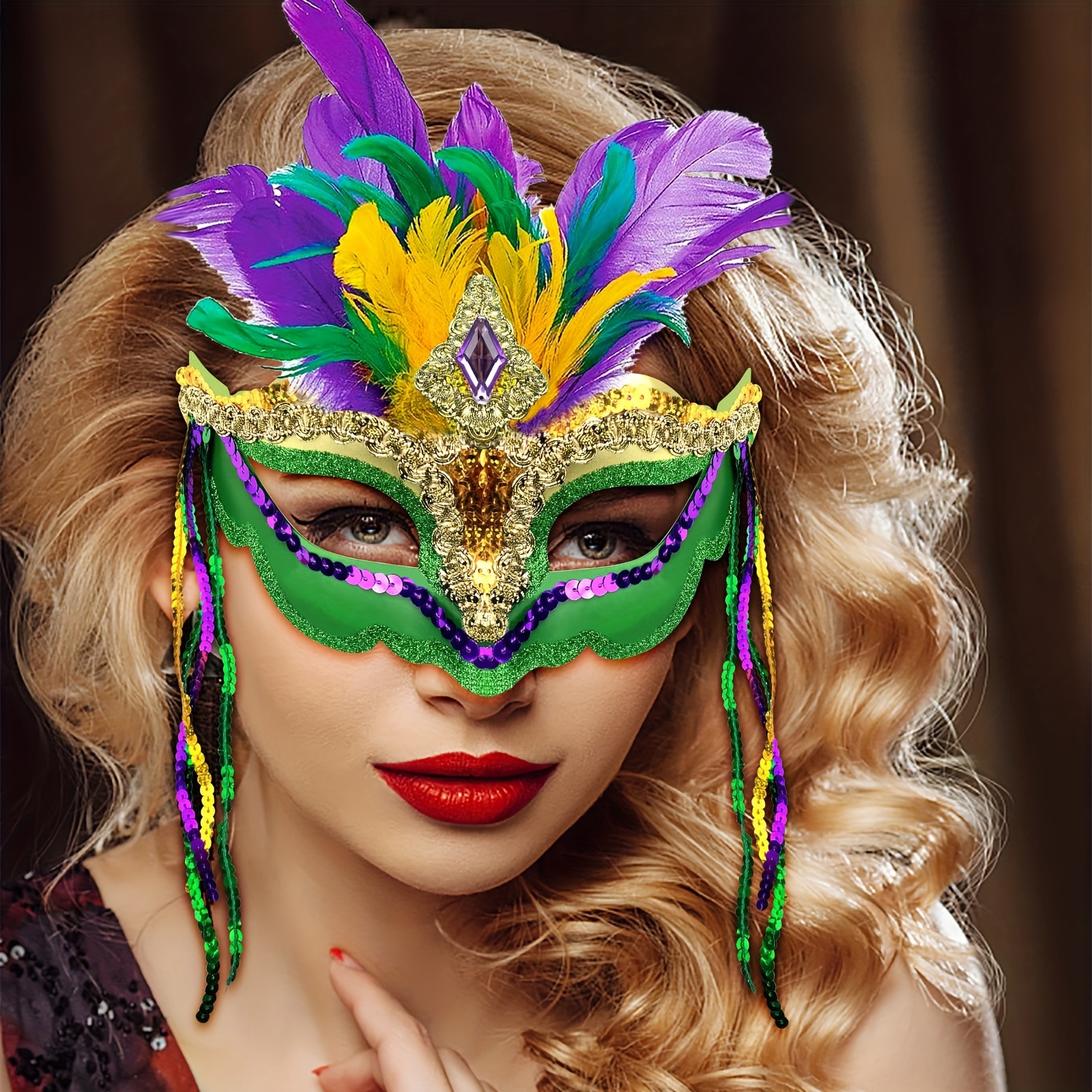 Masque de bal masqué pour femme - Accessoires de masque de fête  d'Halloween, Couple noir : : Mode