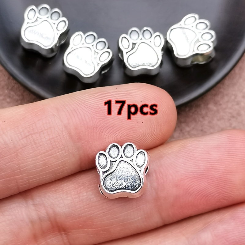 TEMU 7pcs/17pcs Breloques Chien, Grands Perles à Trou Large, Perles d'Espacement, Ajouts de Bijoux de Style Bohème, Bracelet Collier Boucles