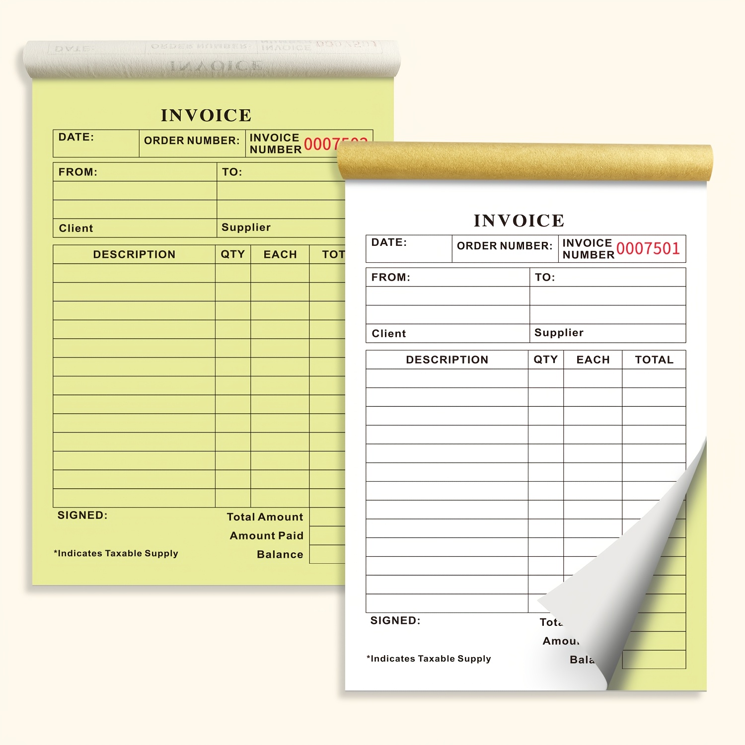 TEMU A Simple Handwritten Invoice, Suitable For House Rentals, , Goods Deal Registration, Restaurant Order Registration, And Household Income And