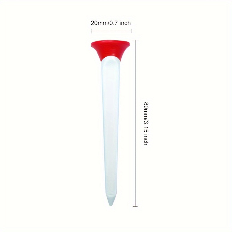 8pcs durable and stable golf tees with plastic box red colored plastic golf tees for more distance consistent yards details 2