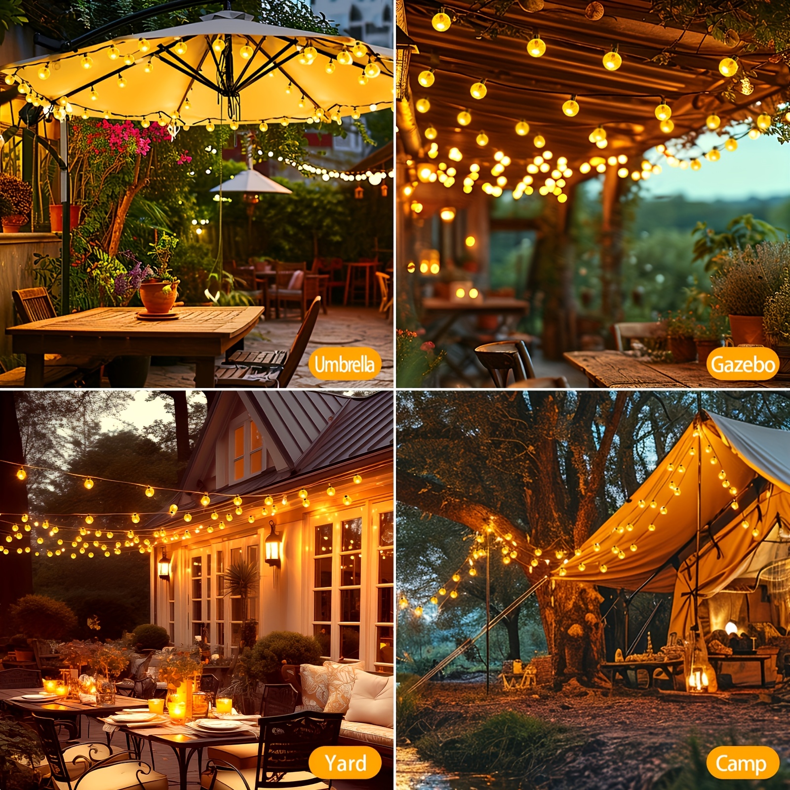 1 set of 20 50 led solar outdoor crystal ball string lights solar holiday fairy lights bubble ball lights garden christmas and halloween decoration lights details 18
