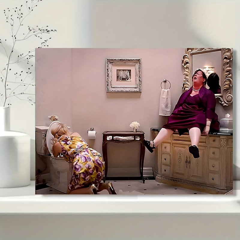 Bridesmaids Movie-Inspired Funny Bathroom Scene Canvas Art Print  cm Unframed Wall Decor for Home Office, Humorous Movie Quote  Artwork,