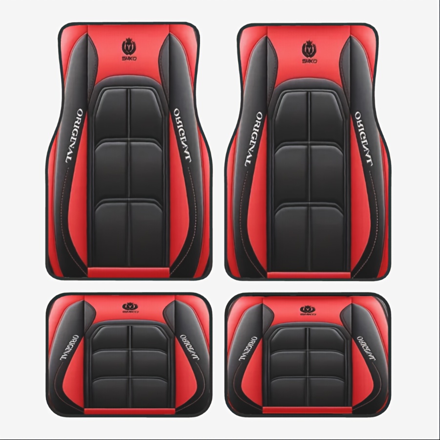 

4pcs Universal Floor Mats Set, Y-, Waterproof, Non-slip, Washable Polyester Fiber, Suitable For Sedans, , Suvs - Ideal Gift For All Genders On Christmas And Halloween