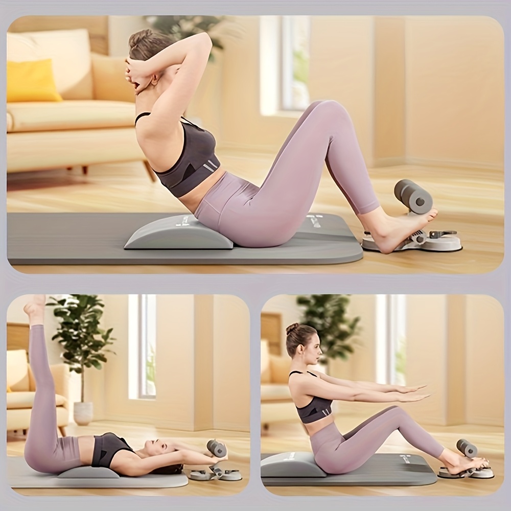 带有 2 个强力吸盘和可调式脚架的便携式仰卧起坐杆 - 用于腹肌、核心、手臂、腿部训练的张力绳健身器材 - 女性/男性的家庭健身房健身装备，防滑设计，小巧运动工具 商品详情 5